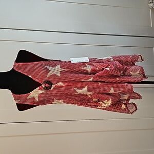 Paradise star BNWT Macy's pallet pull sz M L cover up dress wood detail festival